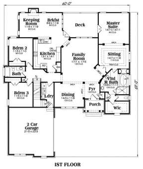 Main Floor for House Plan #009-00003