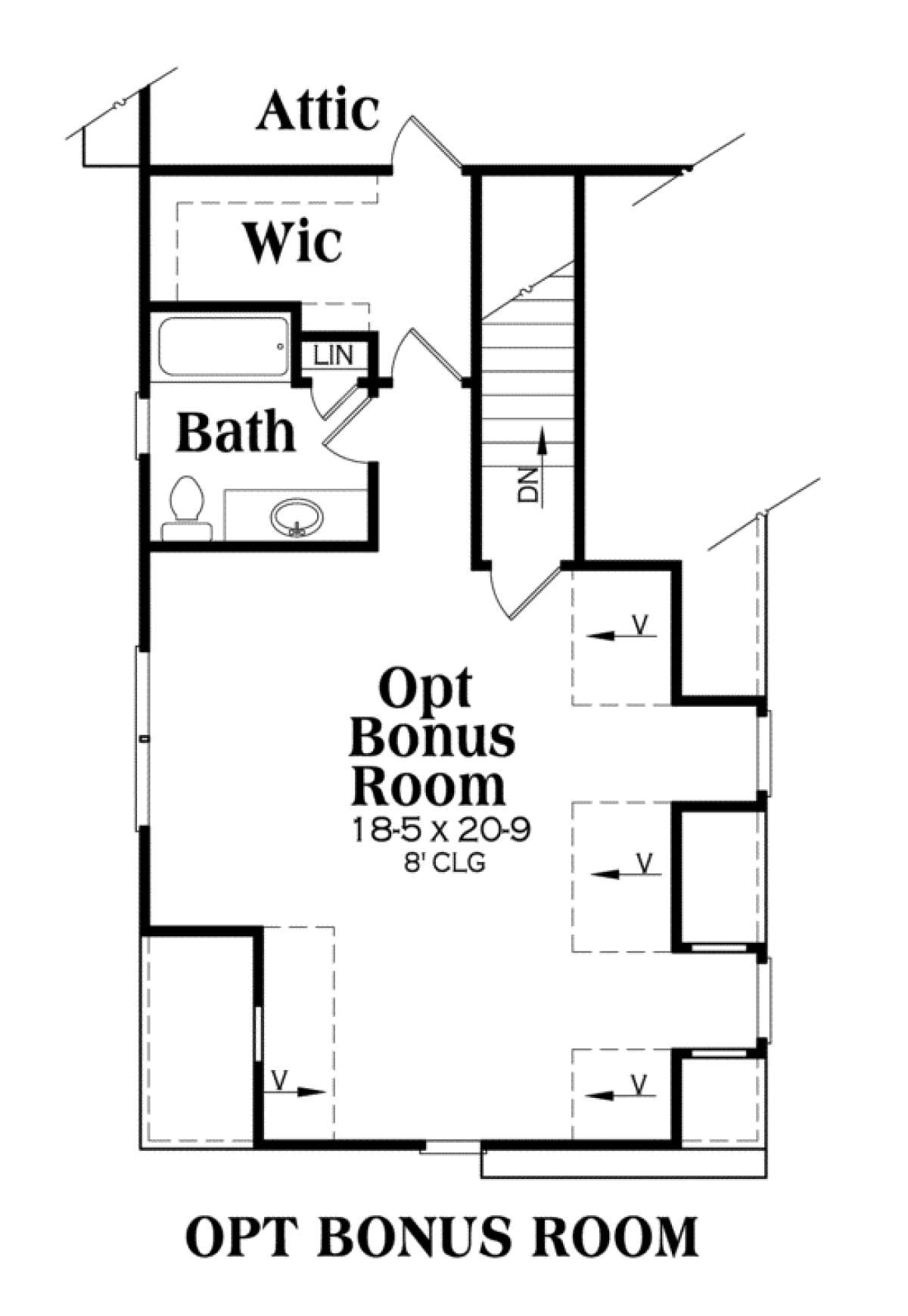 Opt Bonus Room for House Plan #009-00003