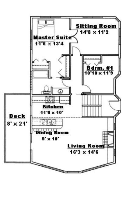 Second Floor for House Plan #039-00487