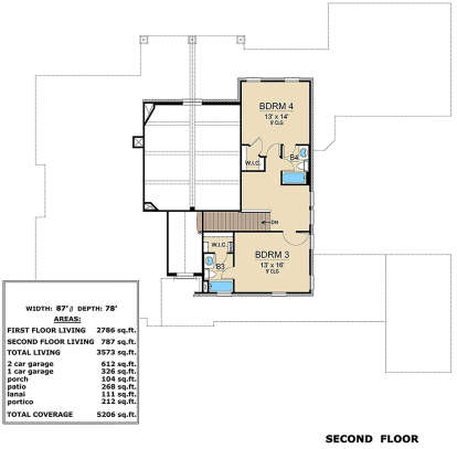 Second Floor for House Plan #5445-00286