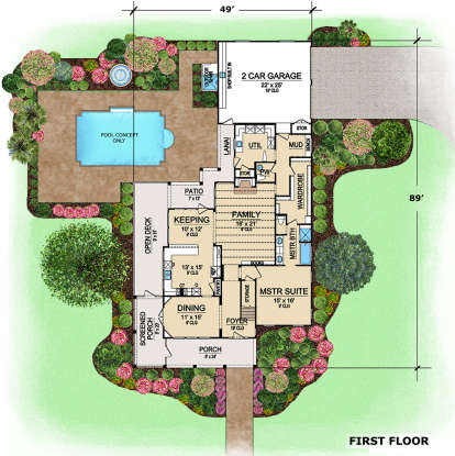 First Floor for House Plan #5445-00290