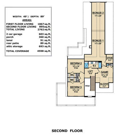 House Plan House Plan #19006 Drawing 2