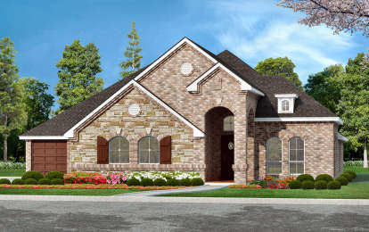 European House Plan #5445-00292 Elevation Photo