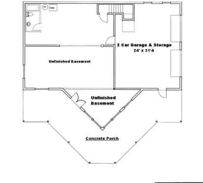 Basement Floor for House Plan #039-00489