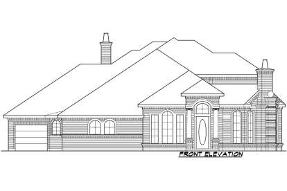 Luxury House Plan #5445-00296 Elevation Photo