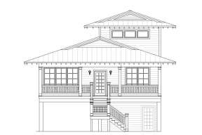 Coastal House Plan #940-00082 Elevation Photo