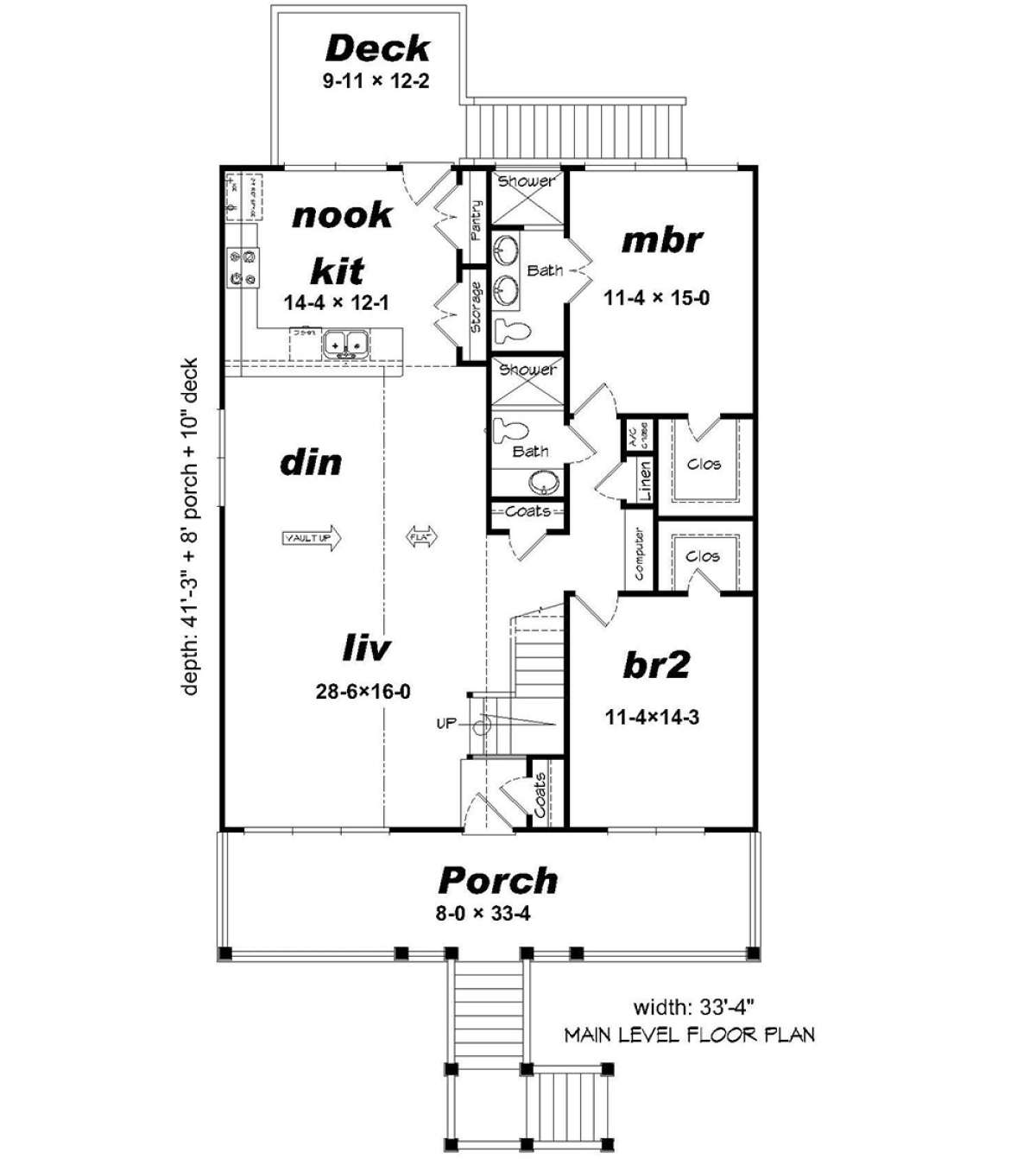 Coastal Plan: 2,000 Square Feet, 4 Bedrooms, 4 Bathrooms - 940-00082