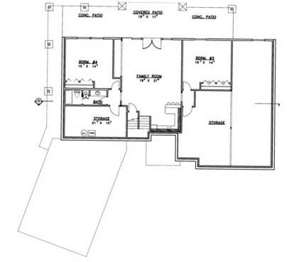 Basement Floor for House Plan #039-00490