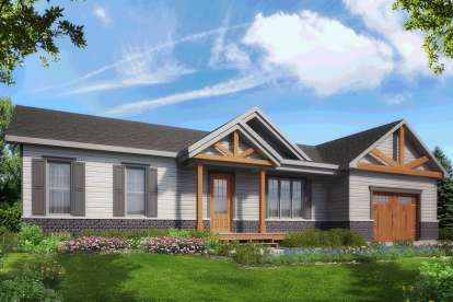 Ranch House Plan #034-01137 Elevation Photo