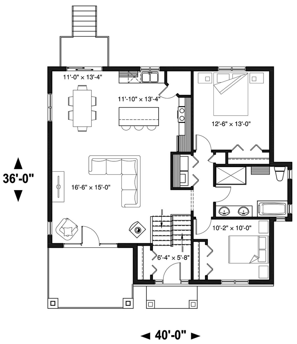 Main Floor for House Plan #034-01138