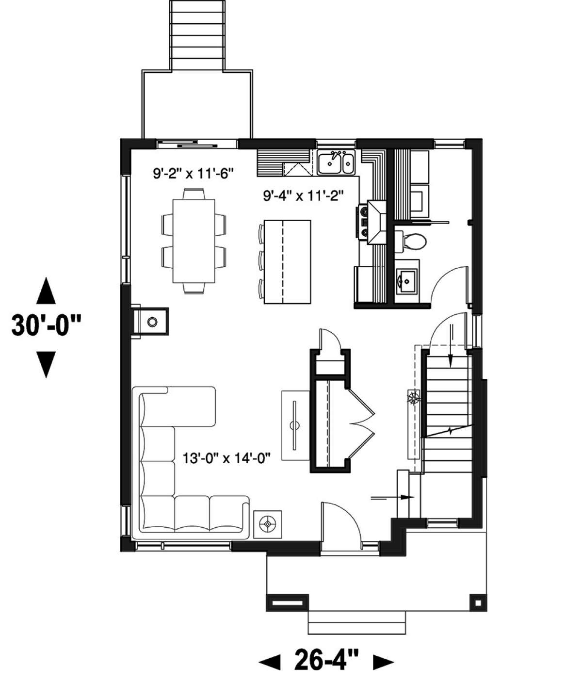 First Floor  for House Plan #034-01140