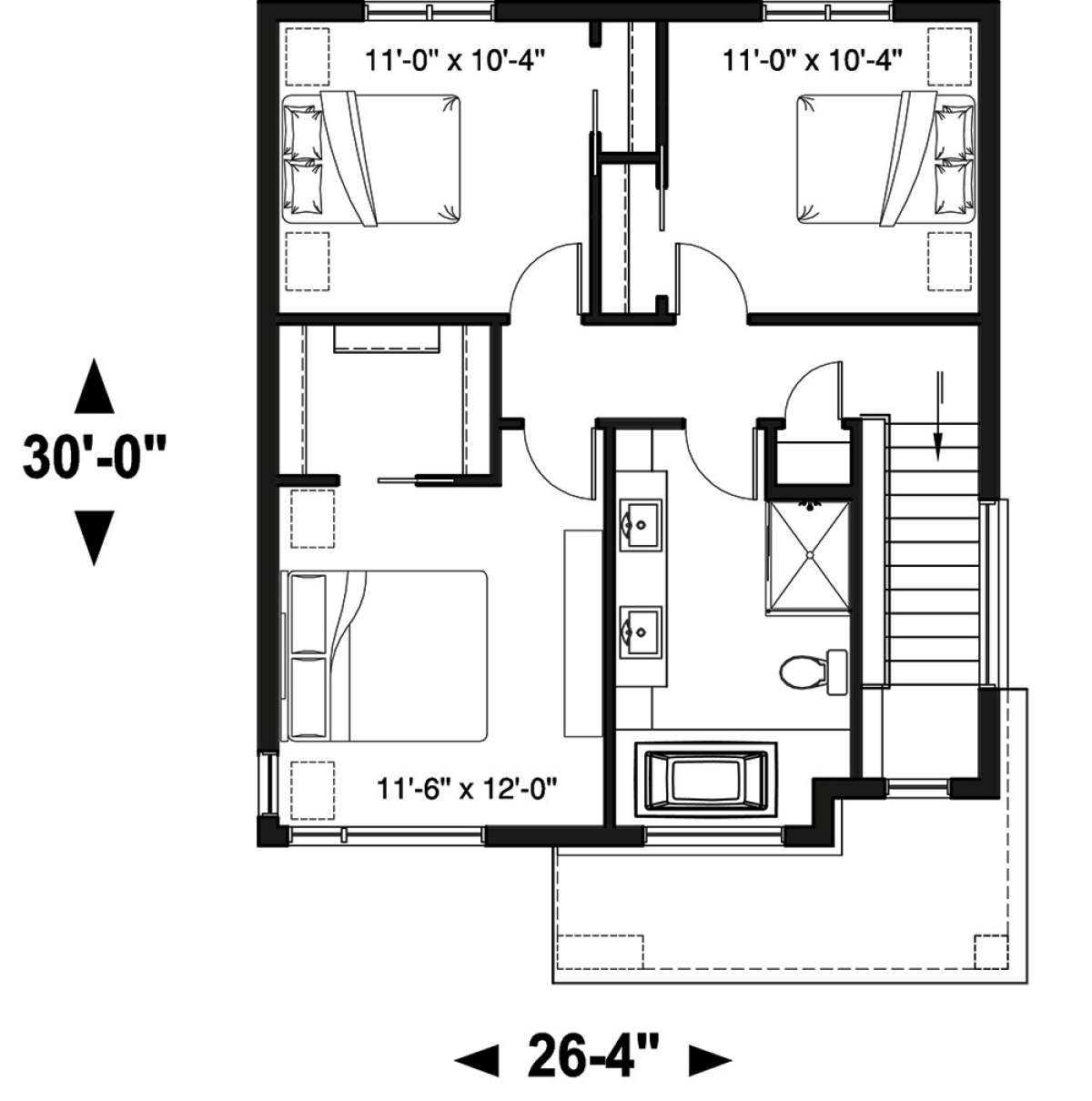 Second Floor for House Plan #034-01140