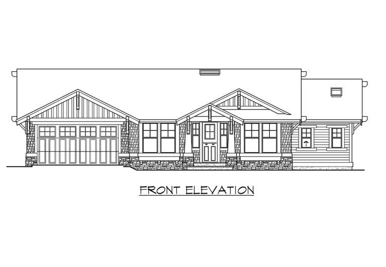 Craftsman House Plan #341-00304 Elevation Photo