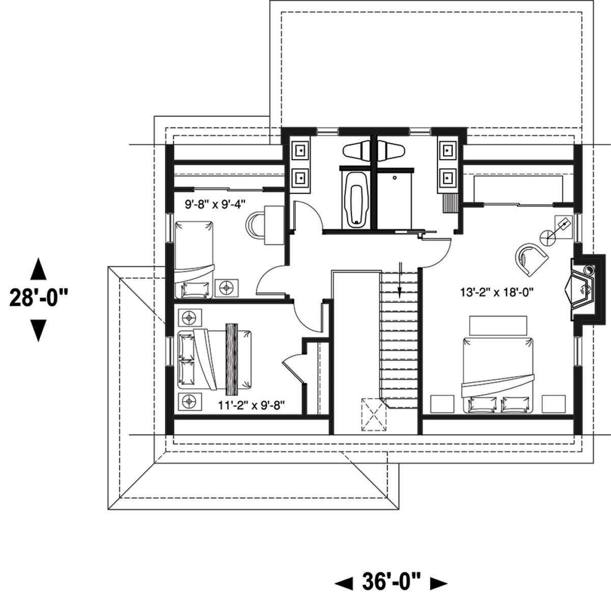 Second Floor for House Plan #034-01141