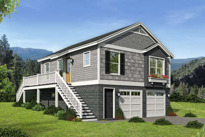 1 Bed, 1 Bath, 780 Square Foot House Plan - #940-00083