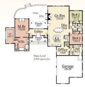 Floorplan 1 for House Plan #8504-00122