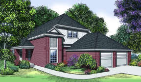 Narrow Lot House Plan #048-00150 Elevation Photo