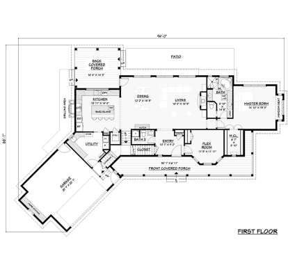 First Floor  for House Plan #3125-00021