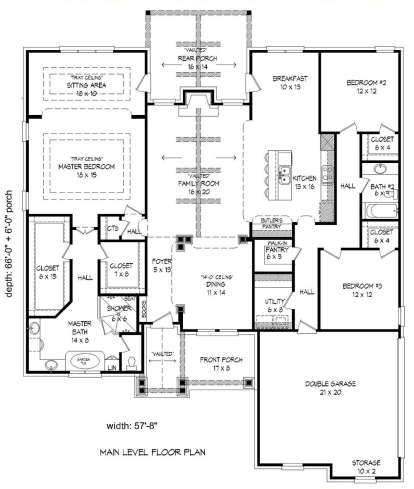 Floorplan 1 for House Plan #940-00086