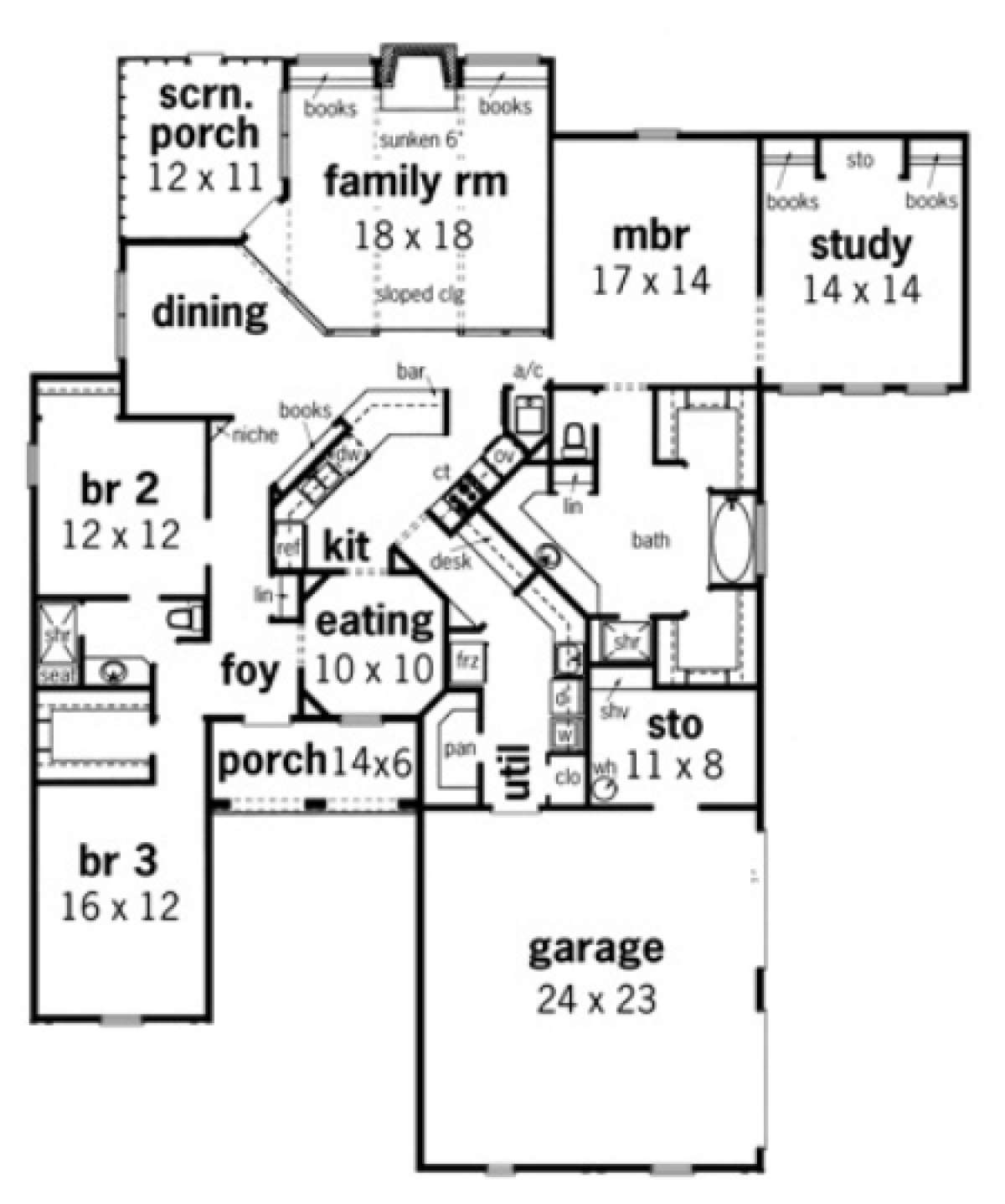 Floorplan 1 for House Plan #048-00151
