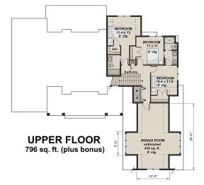Bonus Room for House Plan #098-00296