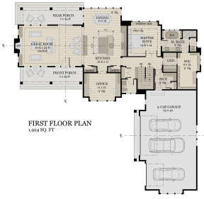 First Floor  for House Plan #098-00297