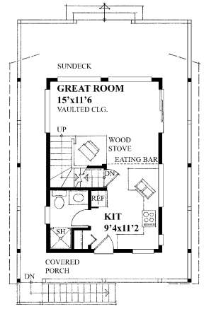 Basement Stair Location for House Plan #4177-00001