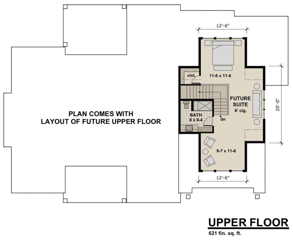 Bonus Room for House Plan #098-00298