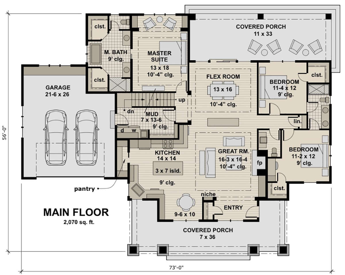 First Floor  for House Plan #098-00299