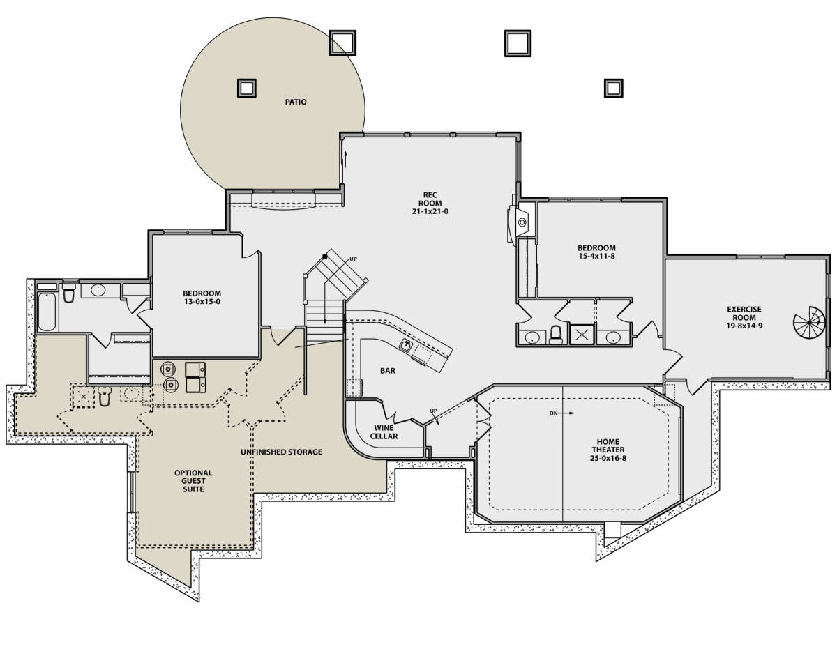 Basement for House Plan #5631-00085