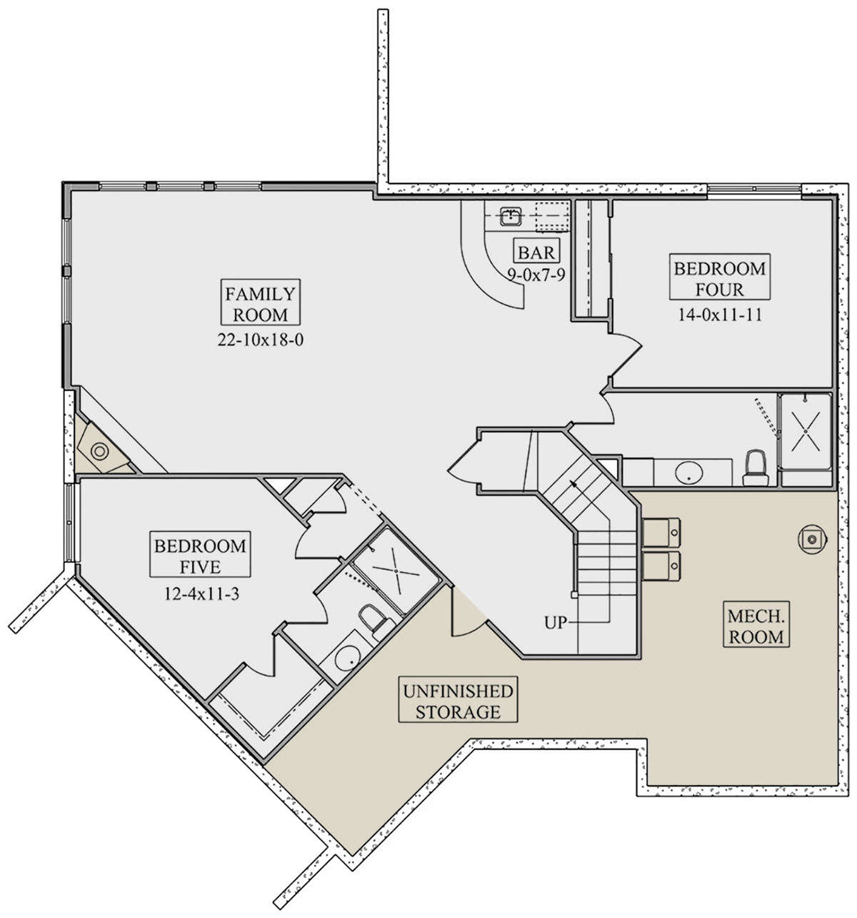 Basement for House Plan #5631-00086