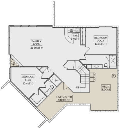 Basement for House Plan #5631-00086