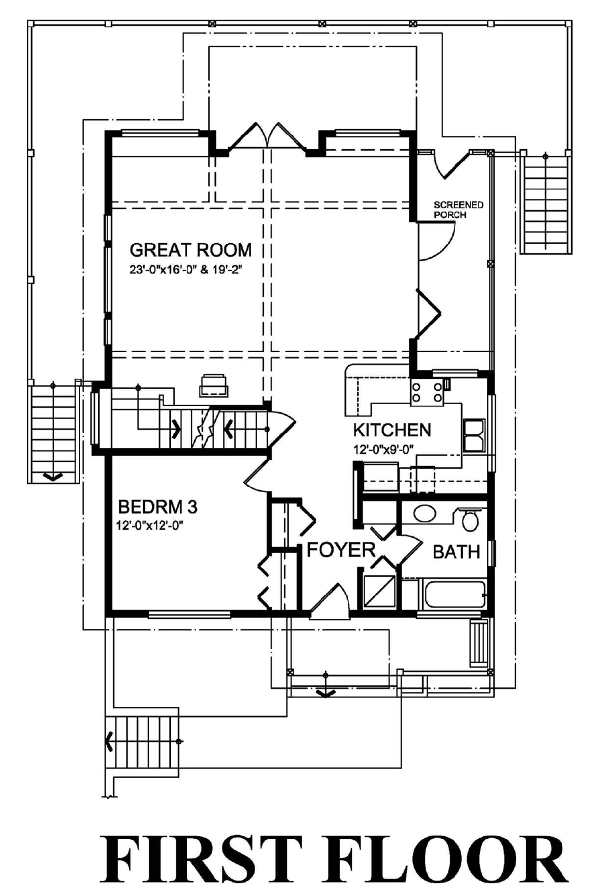 Floorplan 1 for House Plan #4177-00018