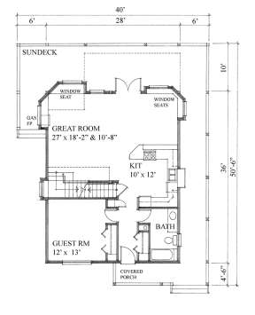 Floorplan 1 for House Plan #4177-00019