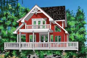 Vacation House Plan #4177-00020 Elevation Photo