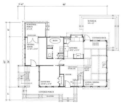 Floorplan 1 for House Plan #4177-00021