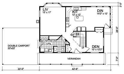 Floorplan 1 for House Plan #4177-00023