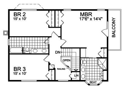 Floorplan 2 for House Plan #4177-00023