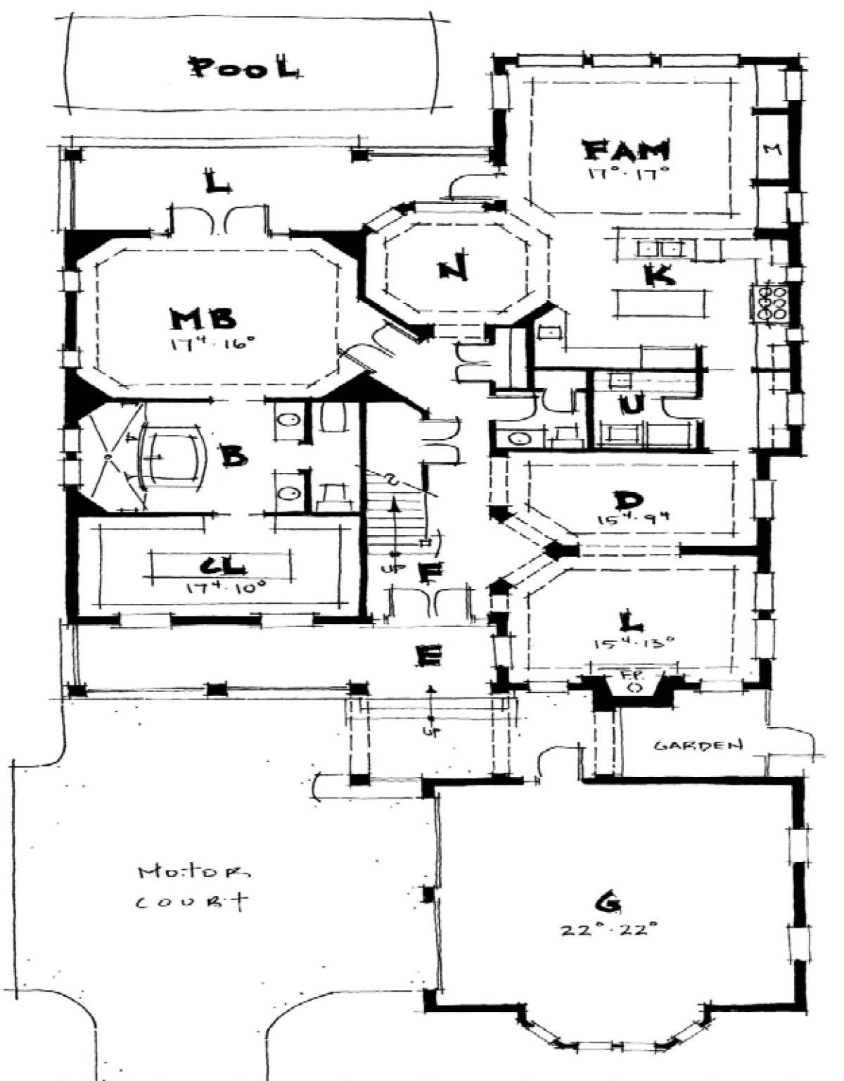 First Floor for House Plan #028-00031