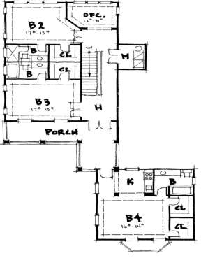 Second Floor for House Plan #028-00031