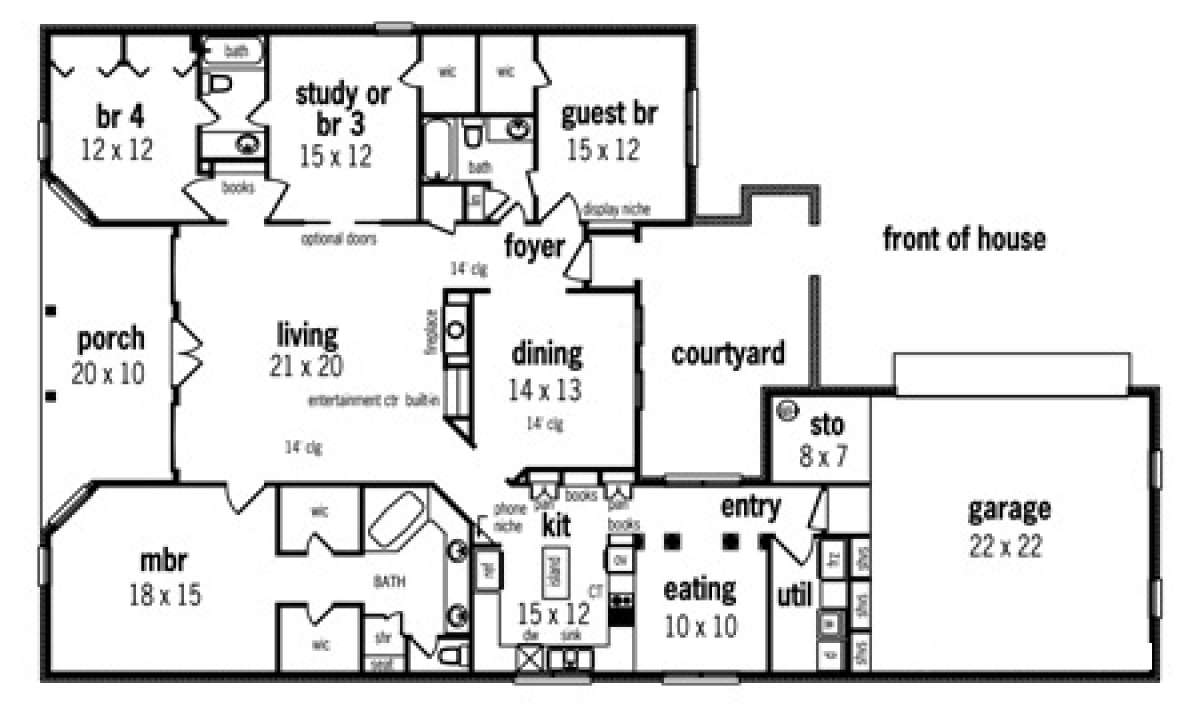 Floorplan 1 for House Plan #048-00154