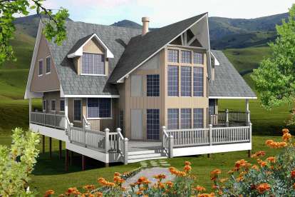 Contemporary House Plan #4177-00025 Elevation Photo