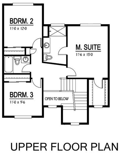 Upper Leverl for House Plan #9488-00008