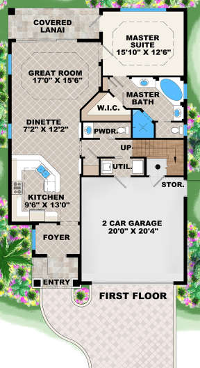 Floorplan 1 for House Plan #1018-00280