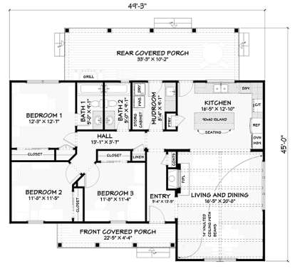 Main Floor for House Plan #3125-00023