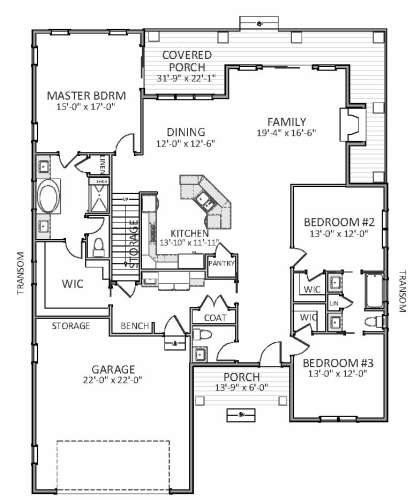 Floorplan 1 for House Plan #6849-00045