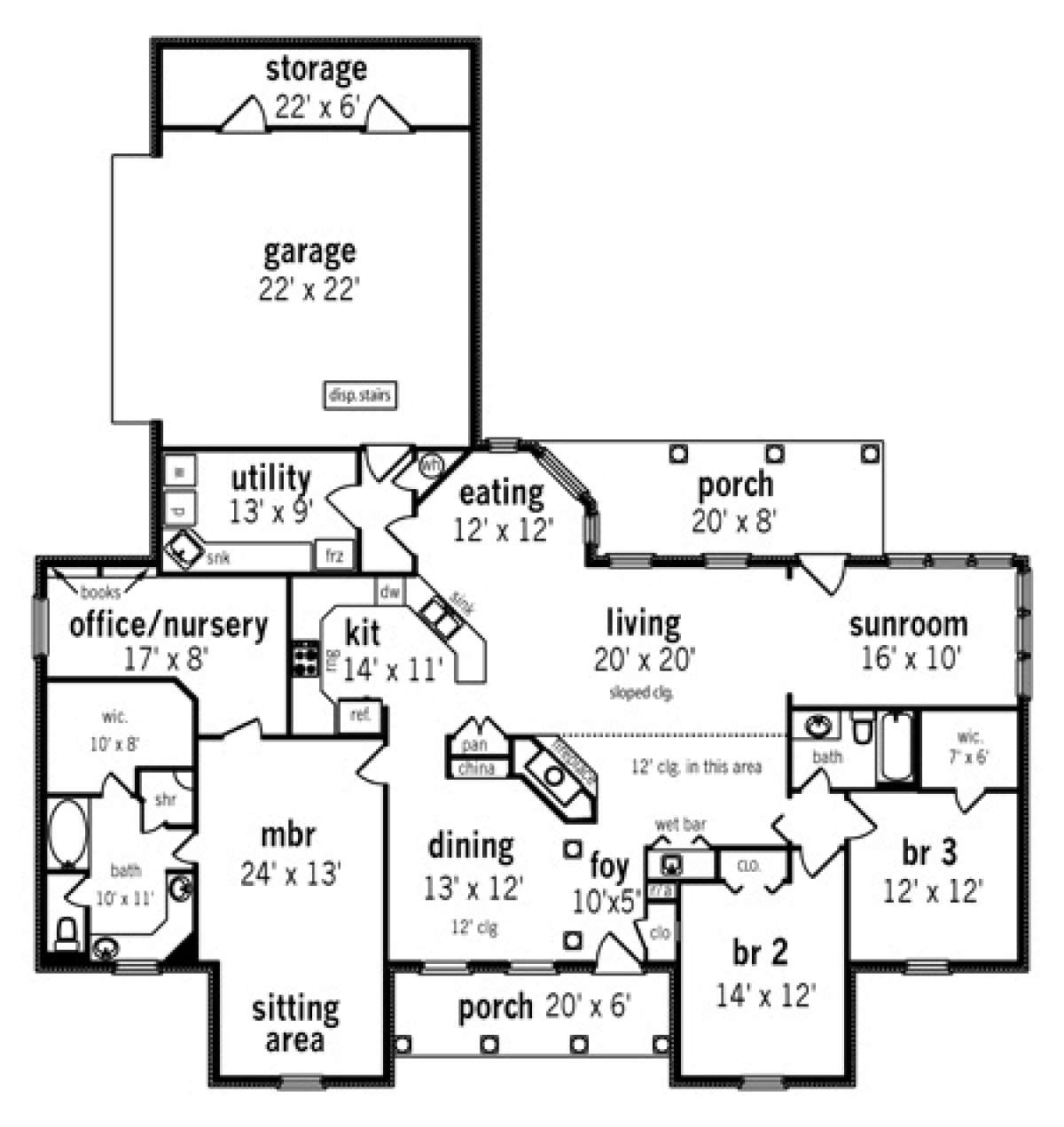 Floorplan 1 for House Plan #048-00155