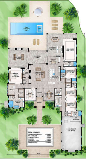 Floorplan 1 for House Plan #5565-00177