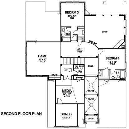 Floorplan 2 for House Plan #5445-00301