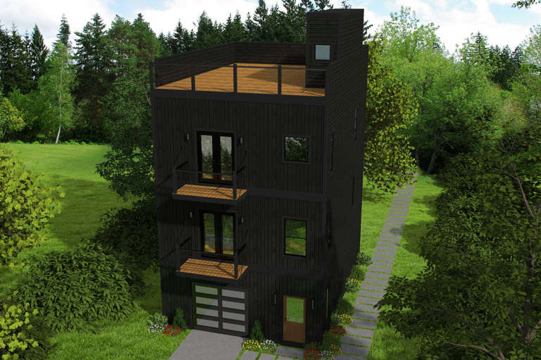 Modern  House Plan #940-00097 Elevation Photo